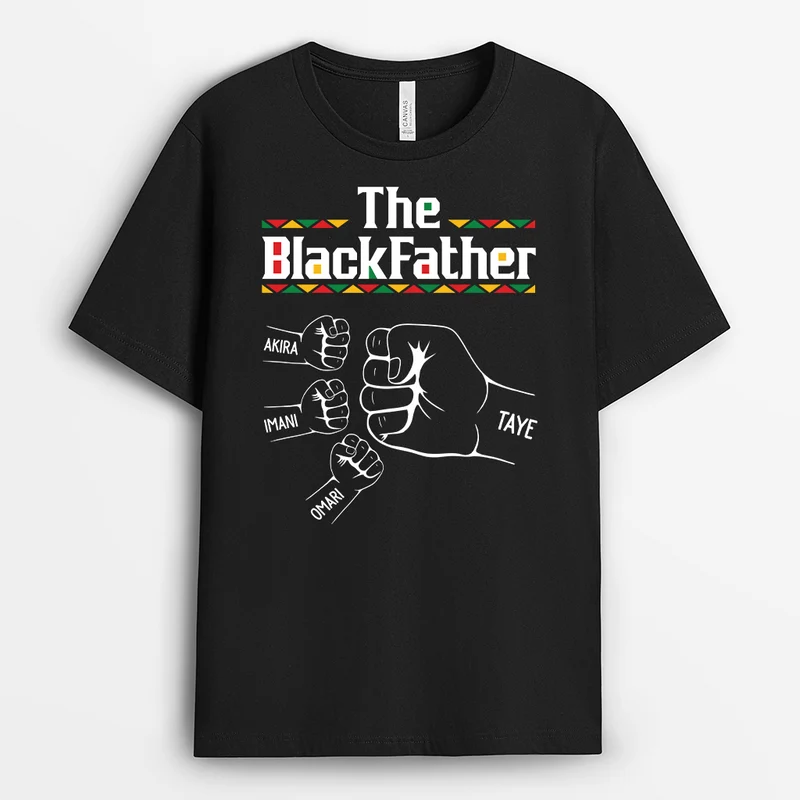 The Blackfather The Blackmother - Personalisiertes Geschenk | Mama Papa Shirt Schwarz
