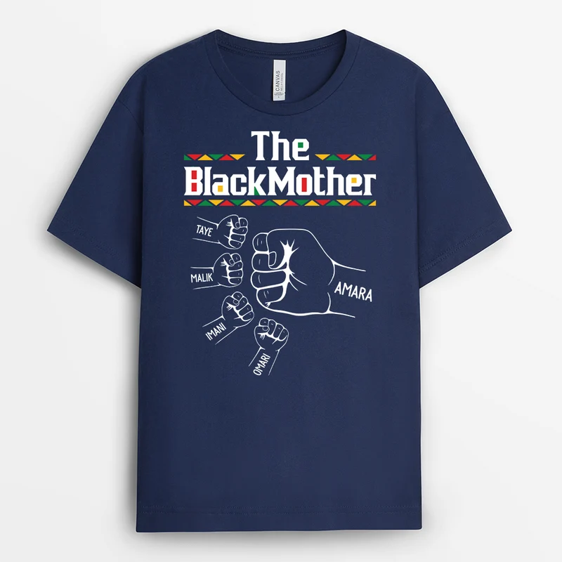 The Blackfather The Blackmother - Personalisiertes Geschenk | Mama Papa Shirt Schwarz