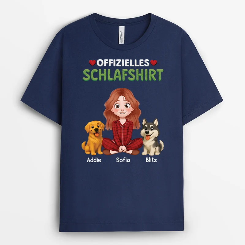 Offizielles Schlafshirt Hund - Personalisiertes Hunde Geschenk | T Shirt Herzen