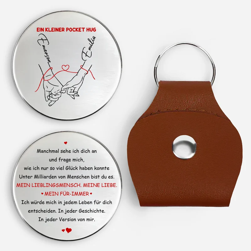 Mein Lieblingsmensch Meine Liebe Mein Für-immer - Personalisierte Paar Geschenke | Pocket Hug Schlüsselanhänger