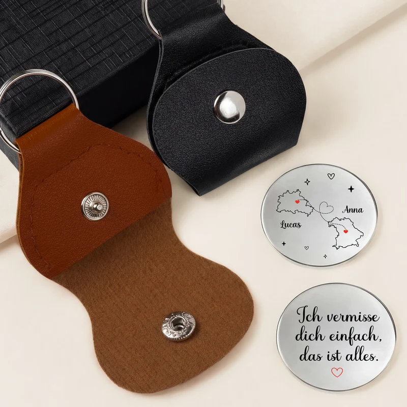 Ich Vermisse Dich Einfach Das Ist Alles - Personalisiertes Geschenk | Pocket Hug Schlüsselanhänger Beste Freunde