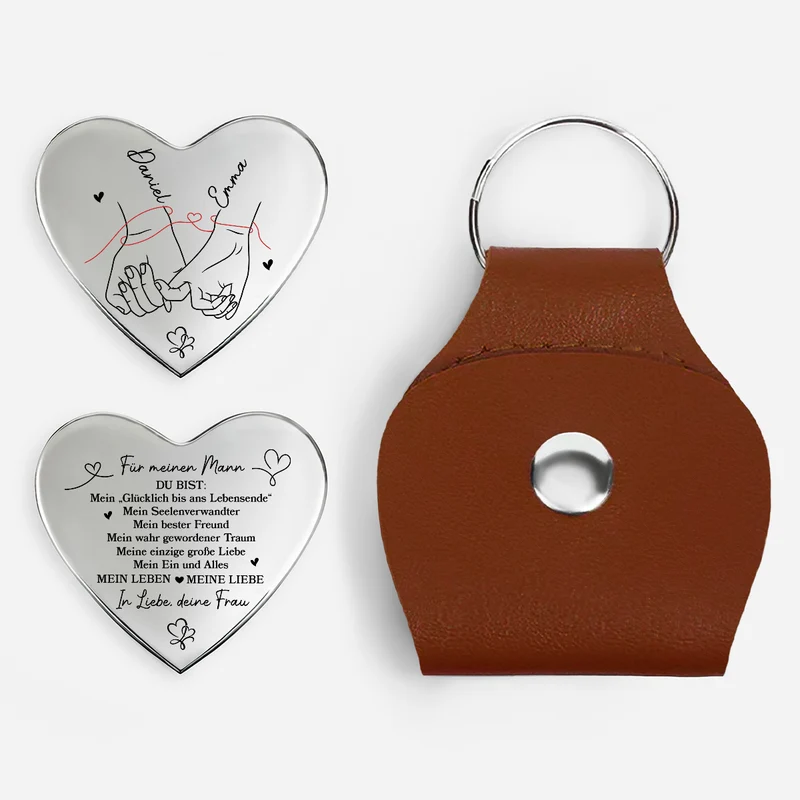 Mein Ein Und Alles - Personalisierte Paar Geschenke | Herz Pocket Hug Schlüsselanhänger