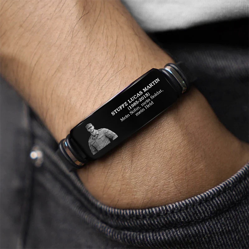 Du Bist Vorangegangen Damit Ich In Freiheit Leben Kann Uhrenband - Personalisierte Trauergeschenke | Armband Mit Foto Für Soldat