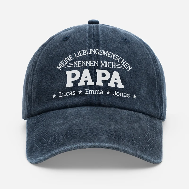 Meine Lieblingsmenschen Nennen Mich Mama - Personalisiertes Geschenk | Washed Cap Mama Papa Oma OpA