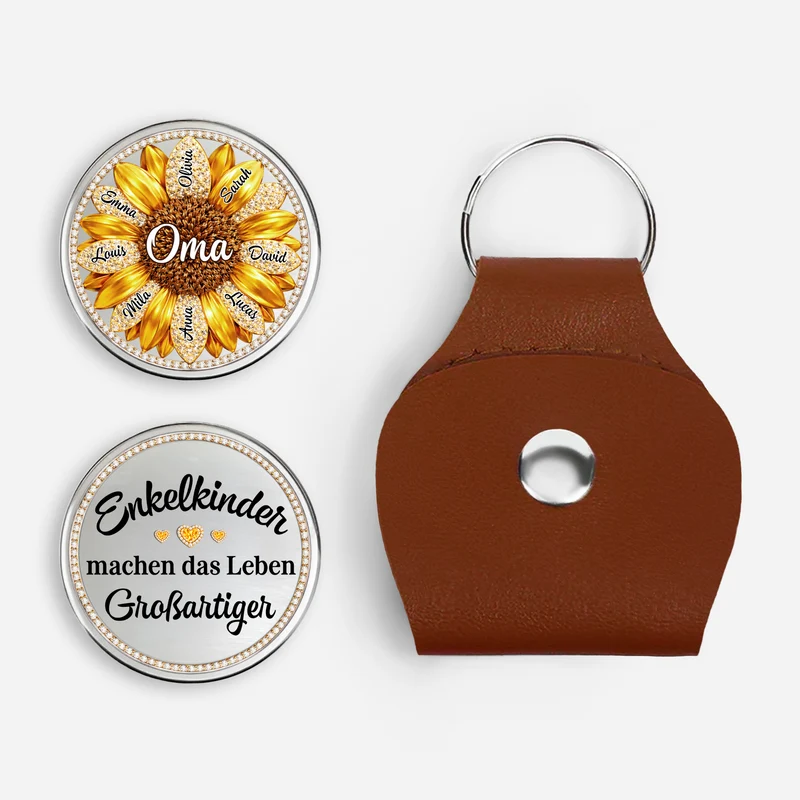 [3D-Optik] Enkelkinder Machen Das Leben Schöner - Personalisiertes Geschenk | Pocket Hug Schlüsselanhänger Oma Mama