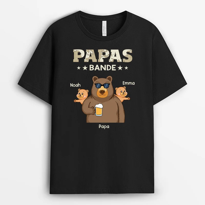 Papas Truppe Bär - Personalisiertes Geschenk | Cooles T Shirt Papa