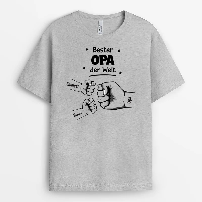 Bester Papa Der Welt - Personalisiertes Geschenk | T Shirt Papa im Basic Stil