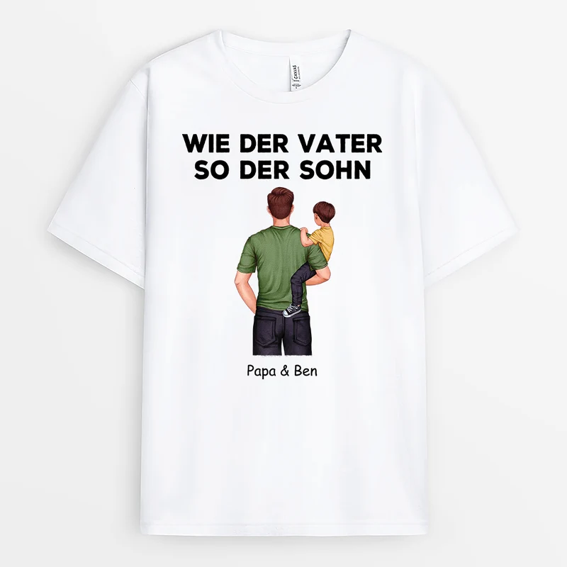 Wie Der Vater So Das Kind - Personalisiertes Geschenk | T Shirt Papa
