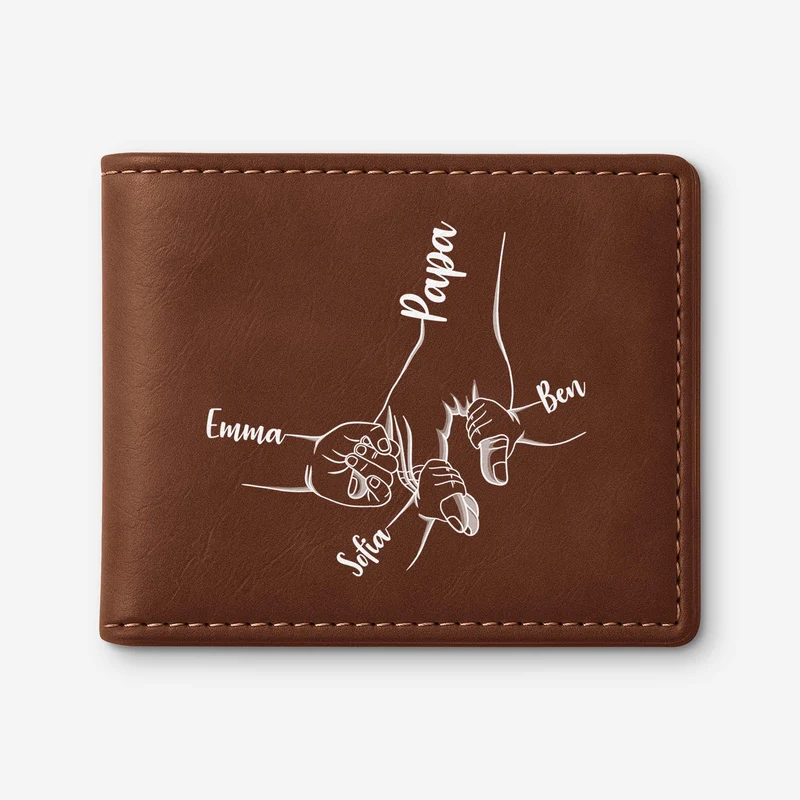 Papa Und Kinder Hand In Hand - Personalisierte Geschenke Herren | Portemonnaie