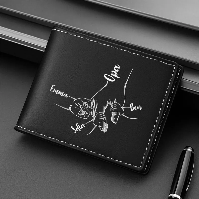 Papa Und Kinder Hand In Hand - Personalisierte Geschenke Herren | Portemonnaie