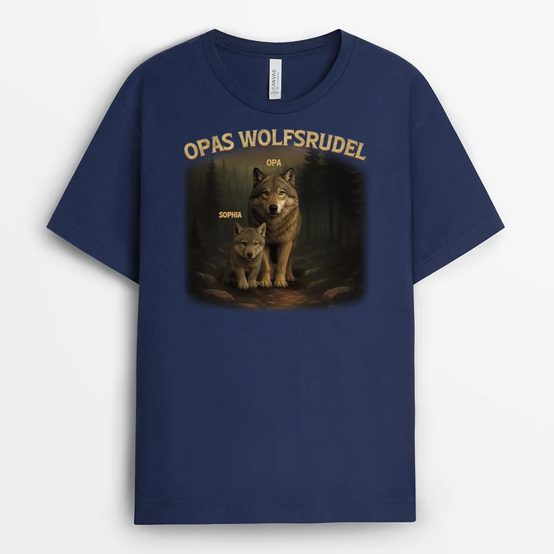 Papas Wolfsrudel - Personalisiertes Geschenk | Cooles T Shirt Papa