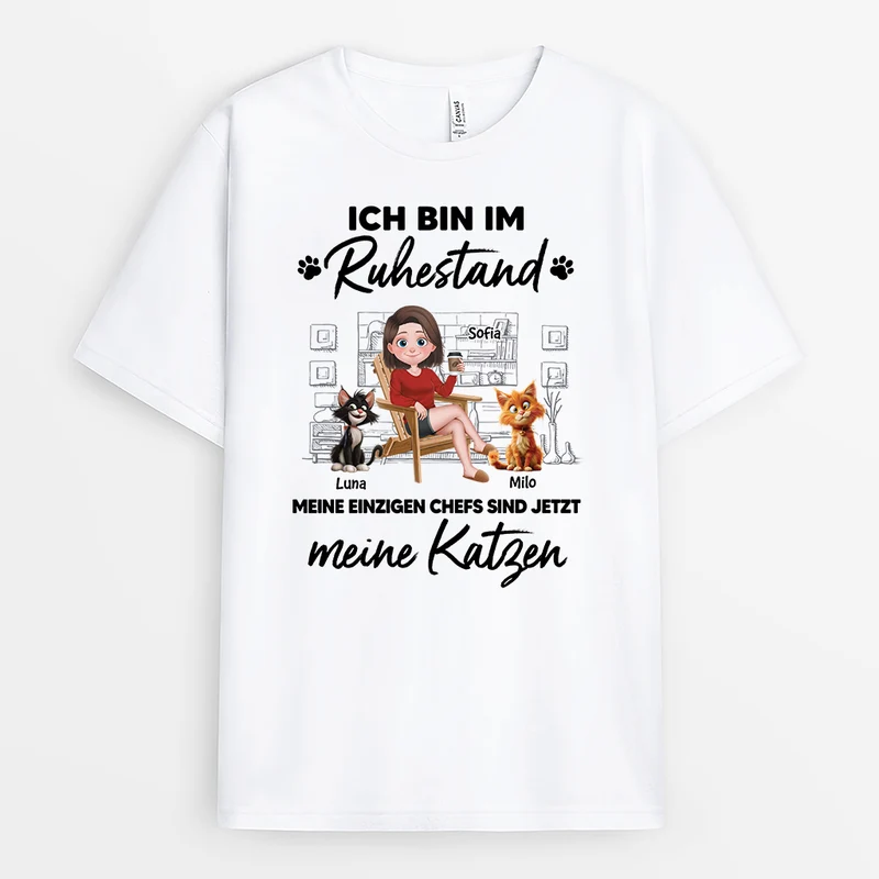 Meine Einzigen Chefs Sind Jetzt Meine Katzen - Personalisiertes Geschenk | Katze T-Shirts