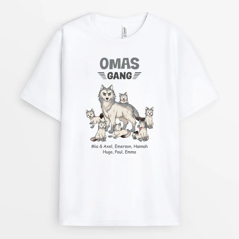 Omas Gang Wolf - Personalisiertes Geschenk | Opa/Oma T Shirt