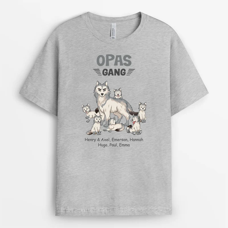Omas Gang Wolf - Personalisiertes Geschenk | Opa/Oma T Shirt