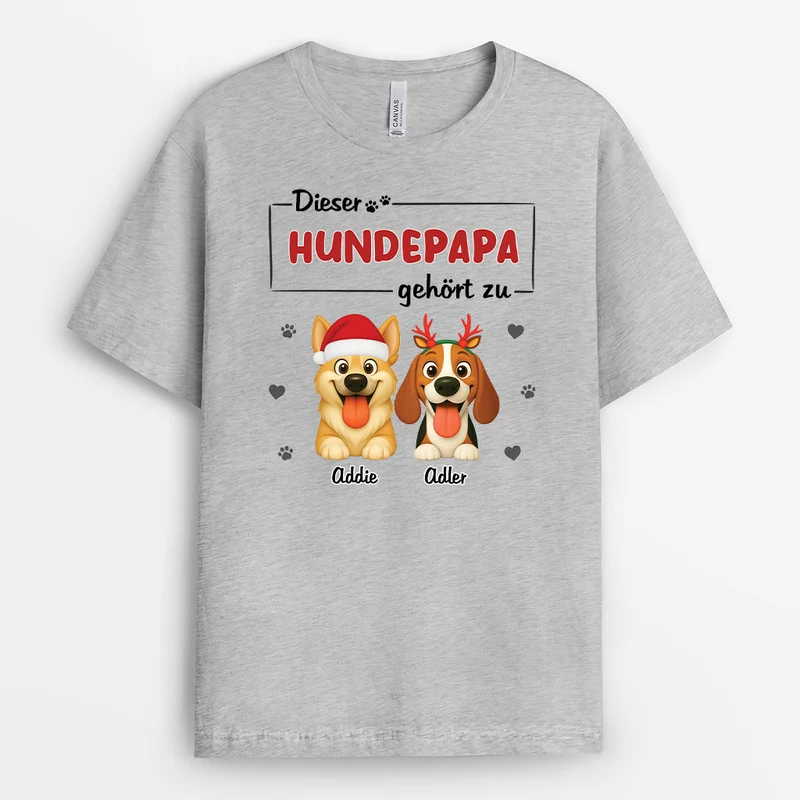 Dieser Mensch Gehört Zu - Personalisierte Geschenke Für Hundebesitzer | T Shirt Weihnachten