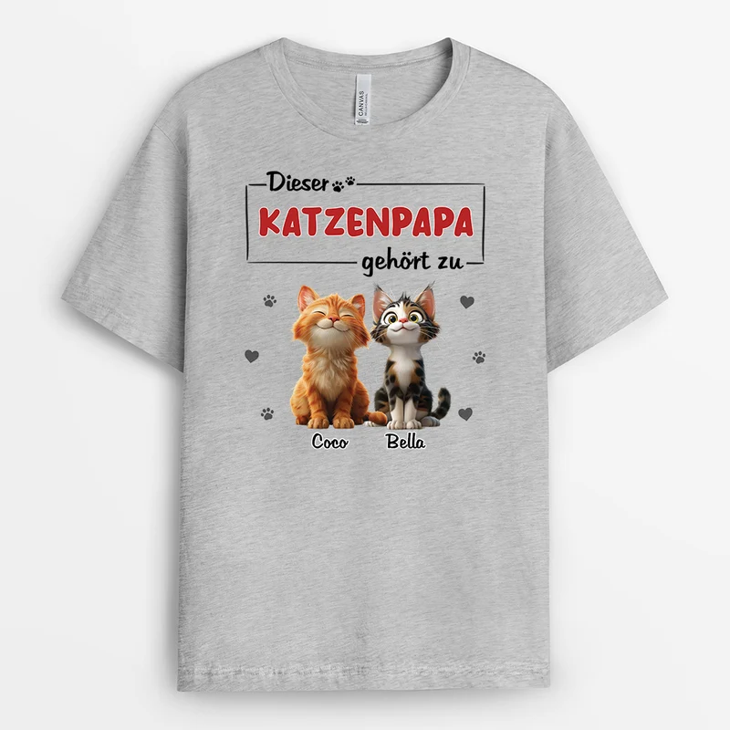 Dieser Mensch Gehört Zu - Personalisierte Geschenke Katze | T-Shirt Weihnachten