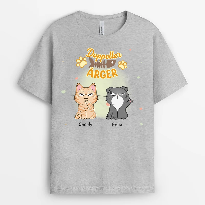 Dreifacher Ärger - Personalisierte Geschenke Katze | T-Shirt