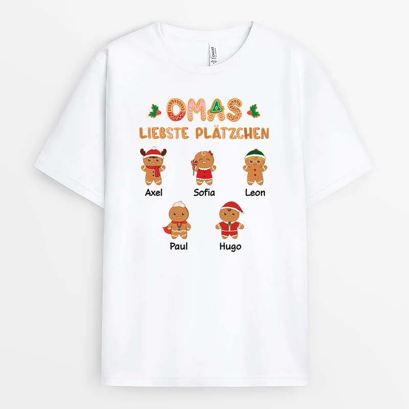 Omas Liebste Plätzchen - Personalisierte Weihnachtsgeschenke | Oma T Shirt