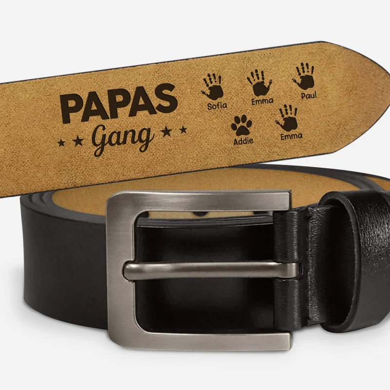 Papas Gang Handdruck - Personalisiertes Geschenk | Gürtel für Papa