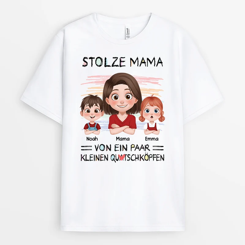 Stolze Mama Von Kleinen Quatschköpfen - Personalisiertes Geschenk | Mama T-Shirt