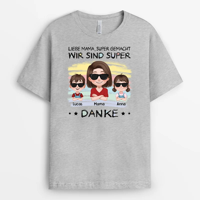 Papa Gut Gemacht Wir Sind Großartig Cartoon Buntstift - Personalisiertes Geschenk | T Shirt Papa