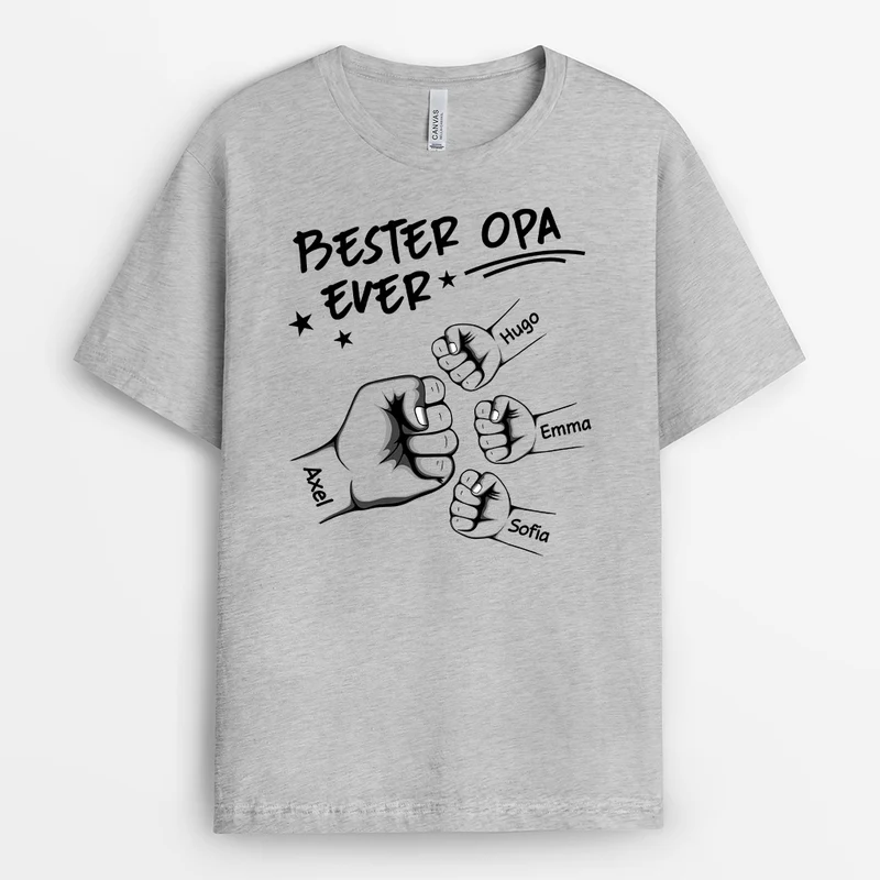 Bester Papa Aller Zeiten Mit Faust - Personalisiertes Geschenk | T Shirt Papa