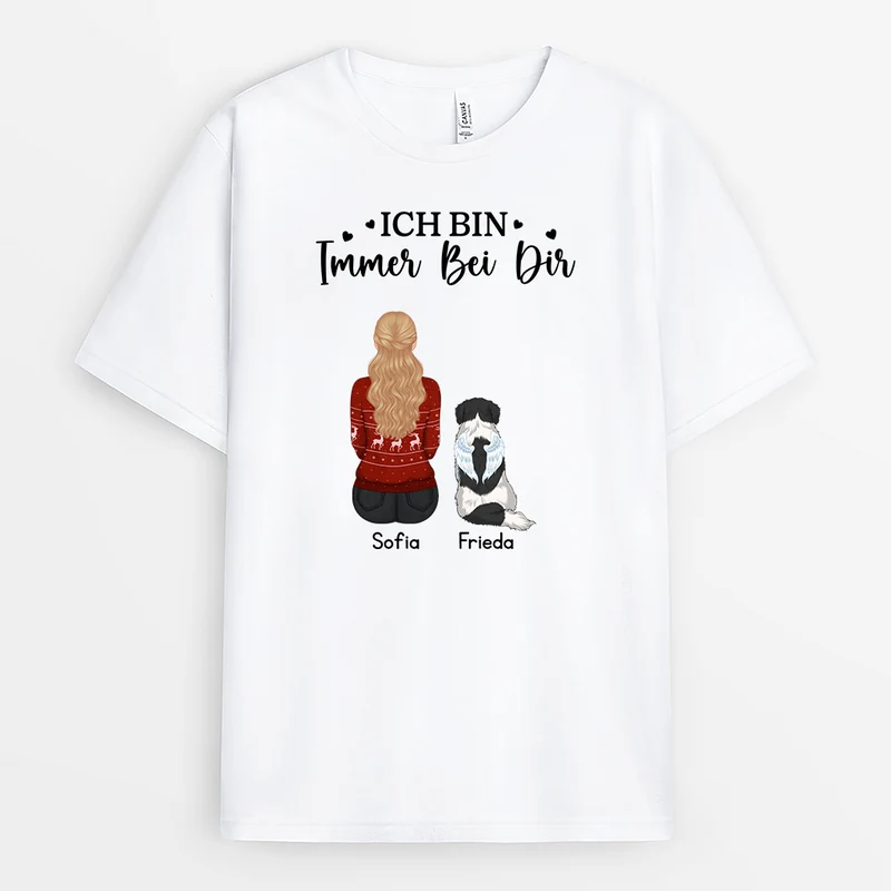 Ich Bin Immer Bei Dir - Personalisierte Trauergeschenke | T Shirt Hund & Katze