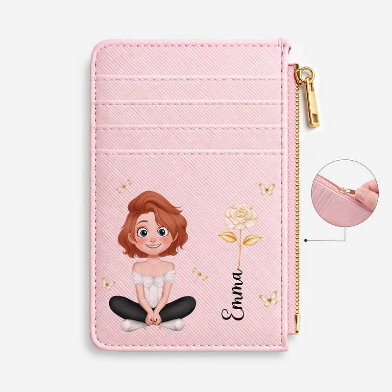 Name + Blume Gold - Personalisierte Geschenke Für Frauen | Kartenetui