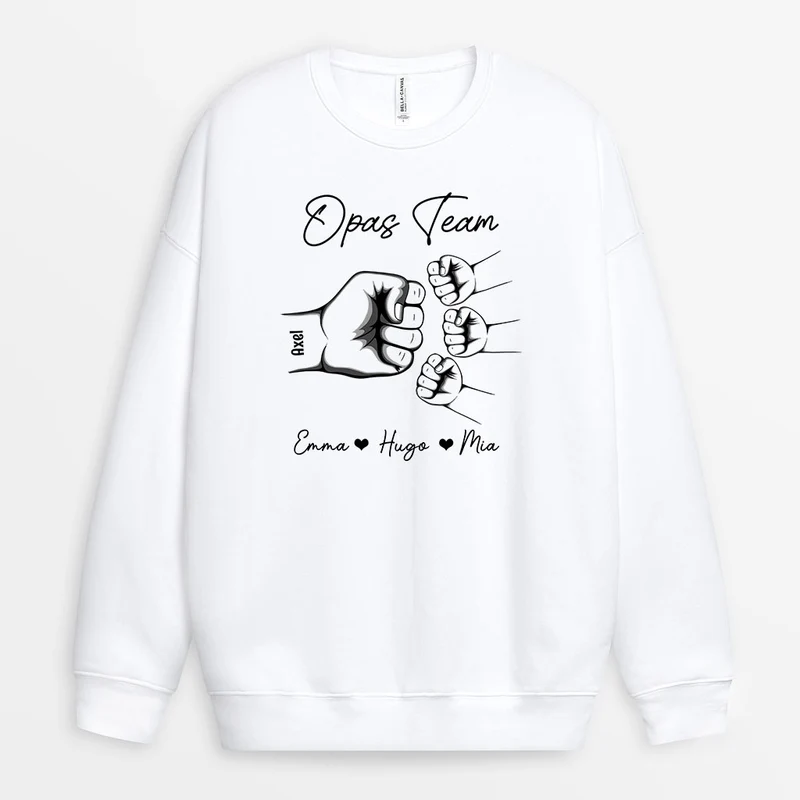 Opas/Papas Team Faustgruß - Personalisiertes Geschenk | Sweatshirts Opa/Papa