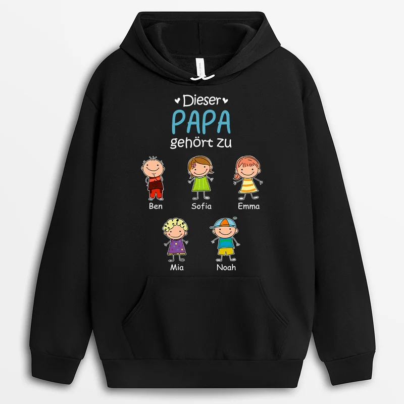 Dieser Papa Gehört Zu - Personalisiertes Geschenk | Mama/Papa Hoodie