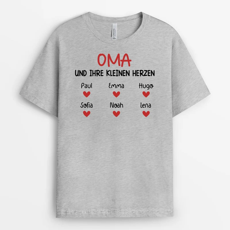 Papa & Seine Kleinen Herzen - Personalisiertes Geschenk | T-Shirt für Papas