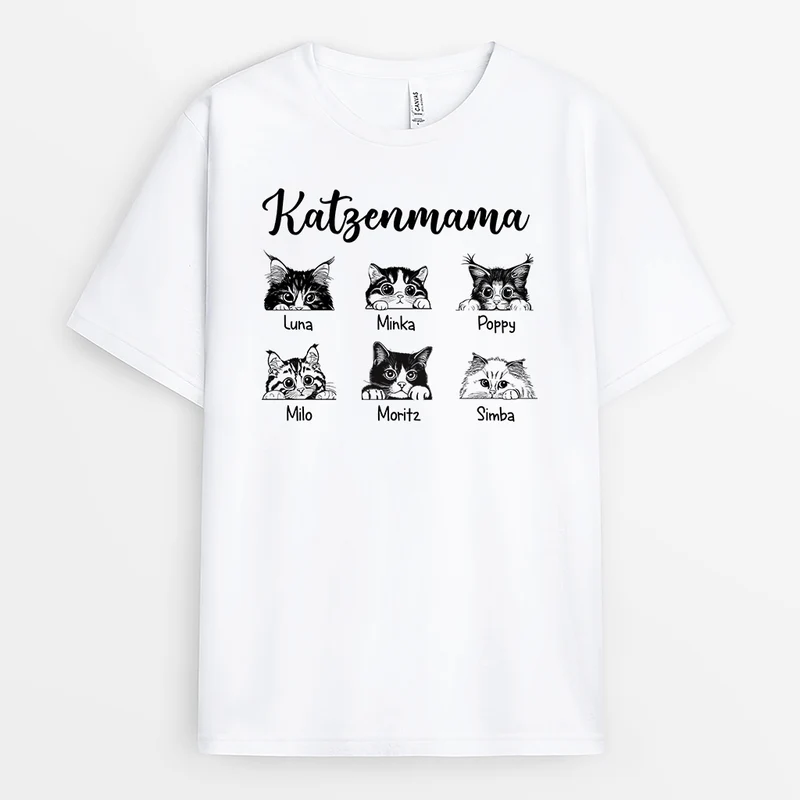 Katzenpapa - Personalisiertes Geschenk | T-Shirt für Katzenhalter