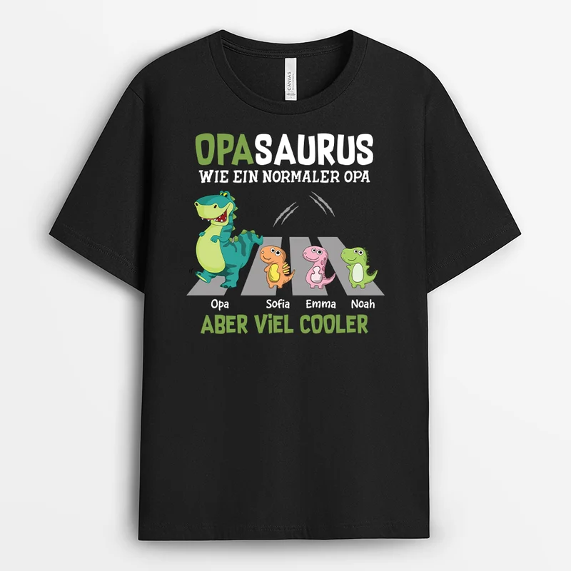 Papasaurus Wie Ein Normaler Papa Aber Mehr Raawrsome - Personalisiertes Geschenk | T-Shirt für Papas