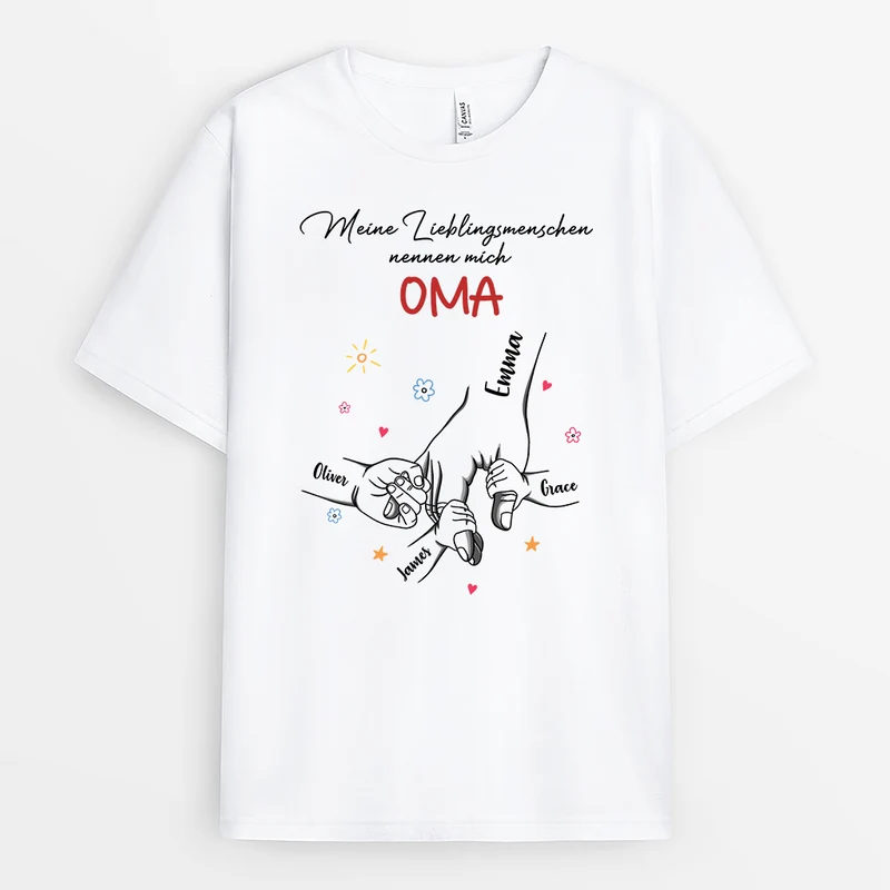 Meine Lieblingsmenschen Nennen Mich Oma - Personalisiertes Geschenk | T-Shirt für Oma