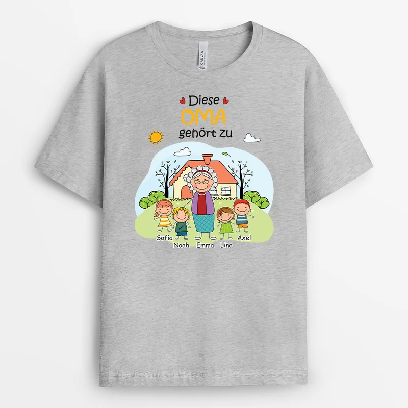 Dieser Papa/Opa Gehört Zu Lineart - Personalisiertes Geschenk | T-shirt für Opas/Papas