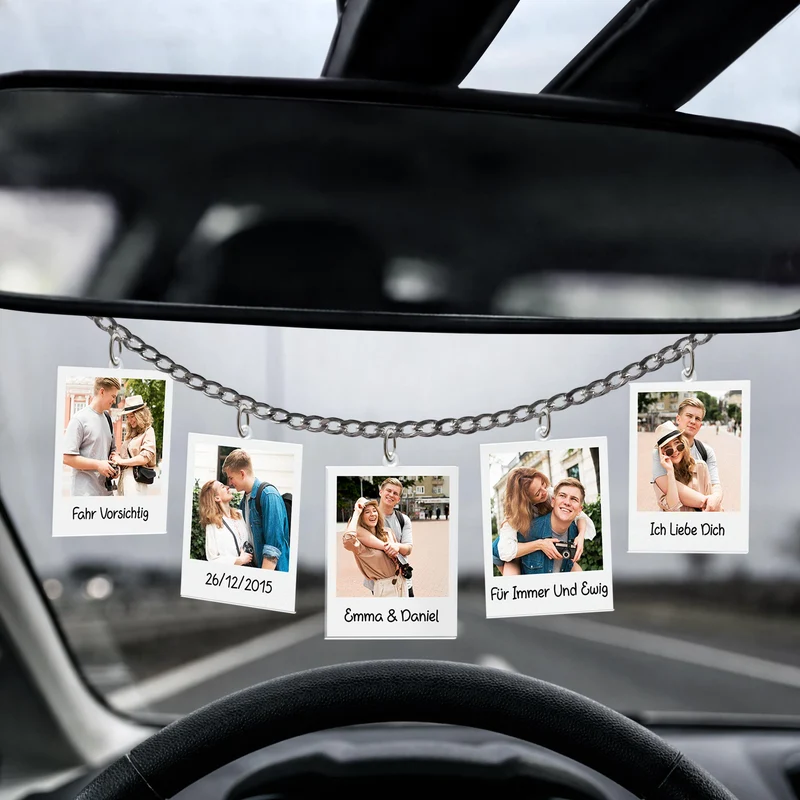 Für Immer Und Ewig - Personalisierte Paar Geschenke | Acryl Autospiegel Anhänger Foto