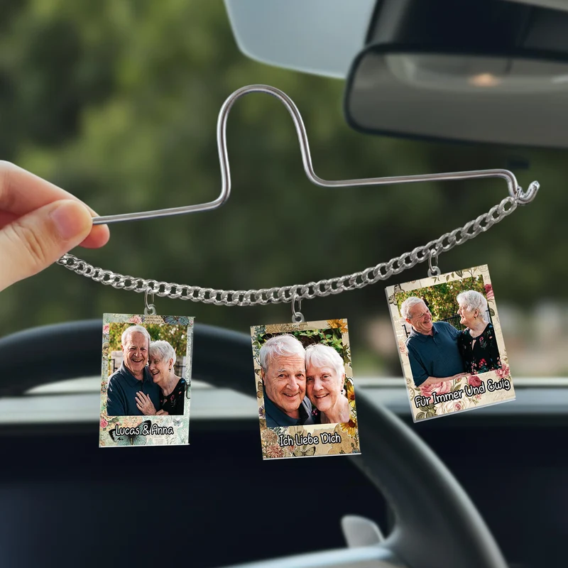 Für Immer Und Ewig - Personalisierte Paar Geschenke | Acryl Autospiegel Anhänger Foto