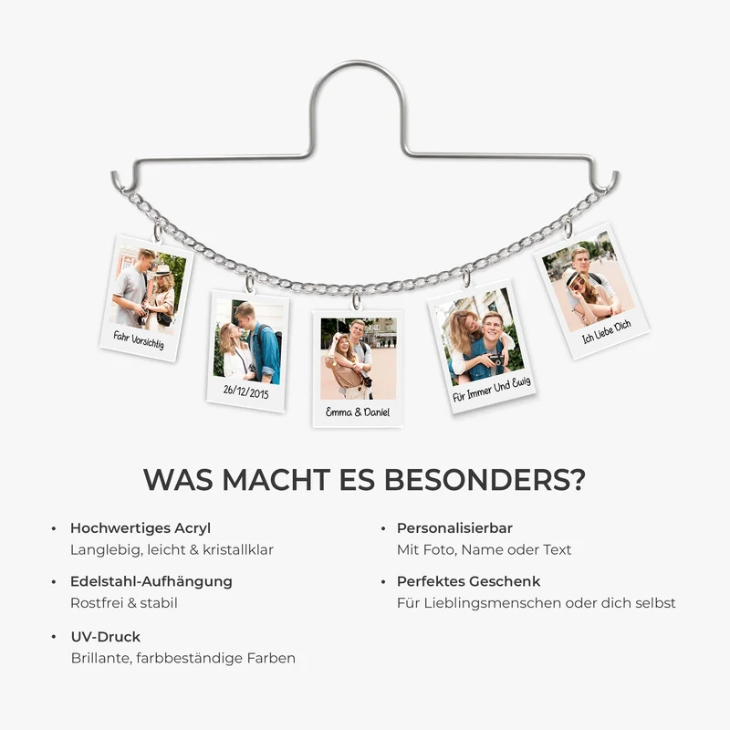 Für Immer Und Ewig - Personalisierte Paar Geschenke | Acryl Autospiegel Anhänger Foto
