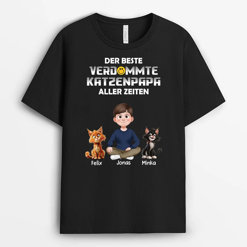 Der Beste Verdammte Katzenpapa Aller Zeiten - Personalisiertes Geschenk | Katze T-Shirts