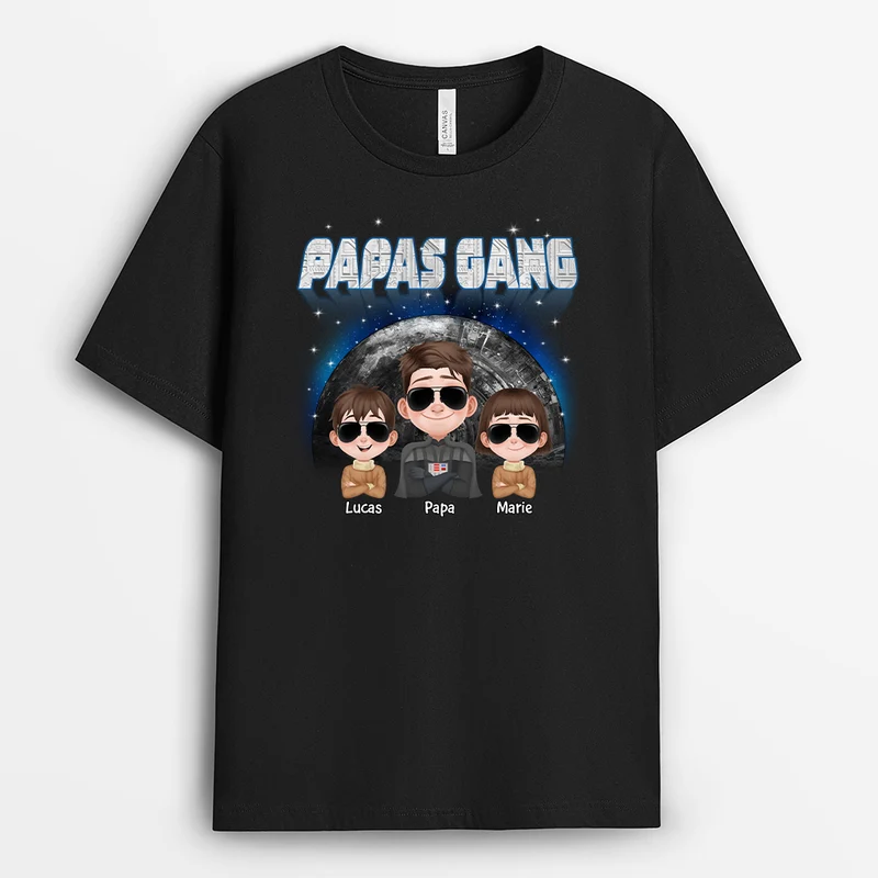 Papas Gang Galaxie - Personalisiertes Geschenk | T Shirt Papa