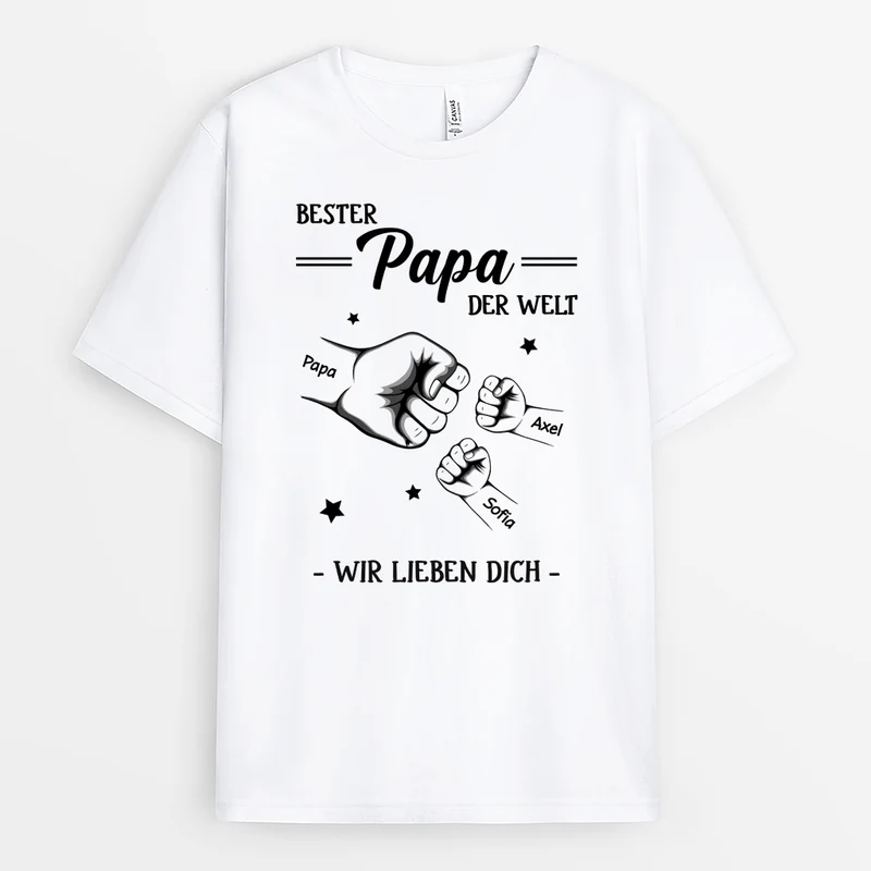 Bester Papa Aller Zeiten Wir Lieben Dich - Personalisiertes Geschenk | T Shirt Papa