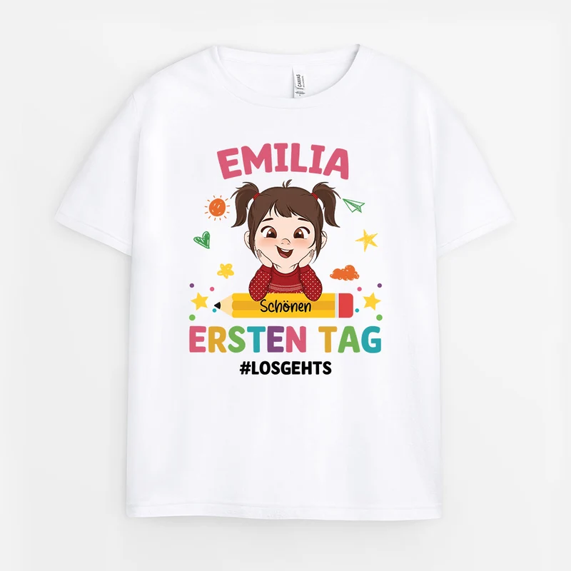 Schönen Ersten Tag - Personalisiertes Geschenk | T Shirt Einschulung Kinder