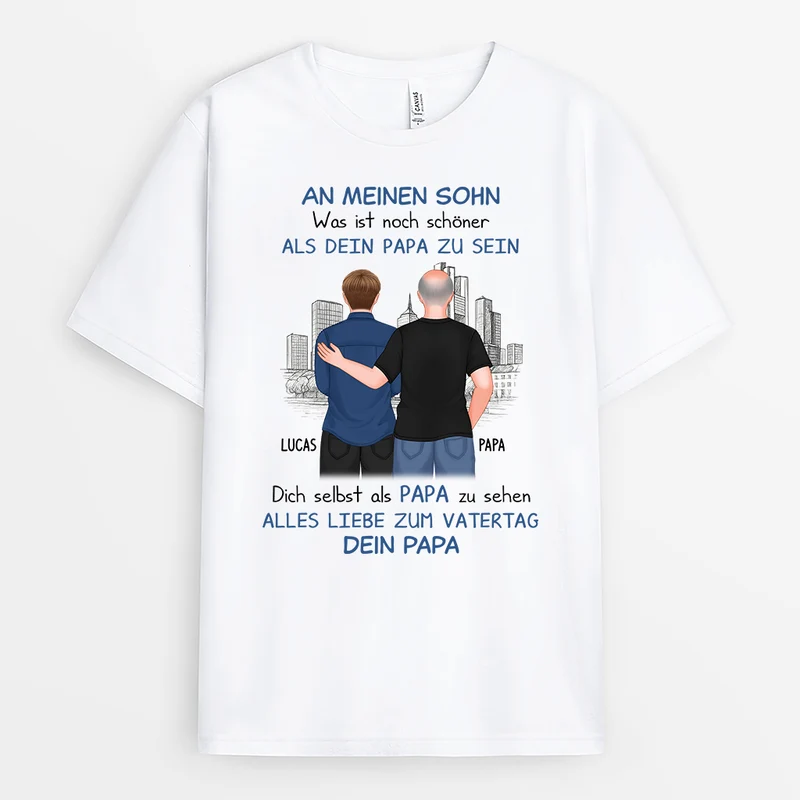 Ein Dank An Papa - Personalisiertes Geschenk | T Shirt Papa zum Vatertag