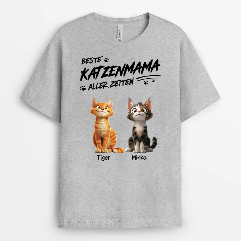 Bester Katzenpapa Aller Zeiten - Personalisiertes Geschenk | T shirt Katze