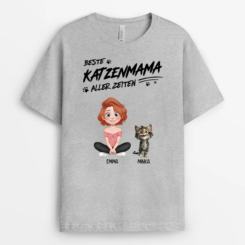 Bester Katzenpapa Aller Zeiten Cartoon - Personalisiertes Geschenk | Katze T-Shirts