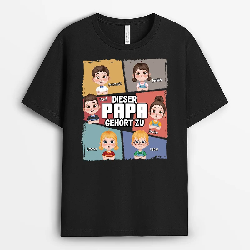 Dieser Papa Gehört Zu Comic Vorlagen - Personalisiertes Geschenk | T-shirt Papa