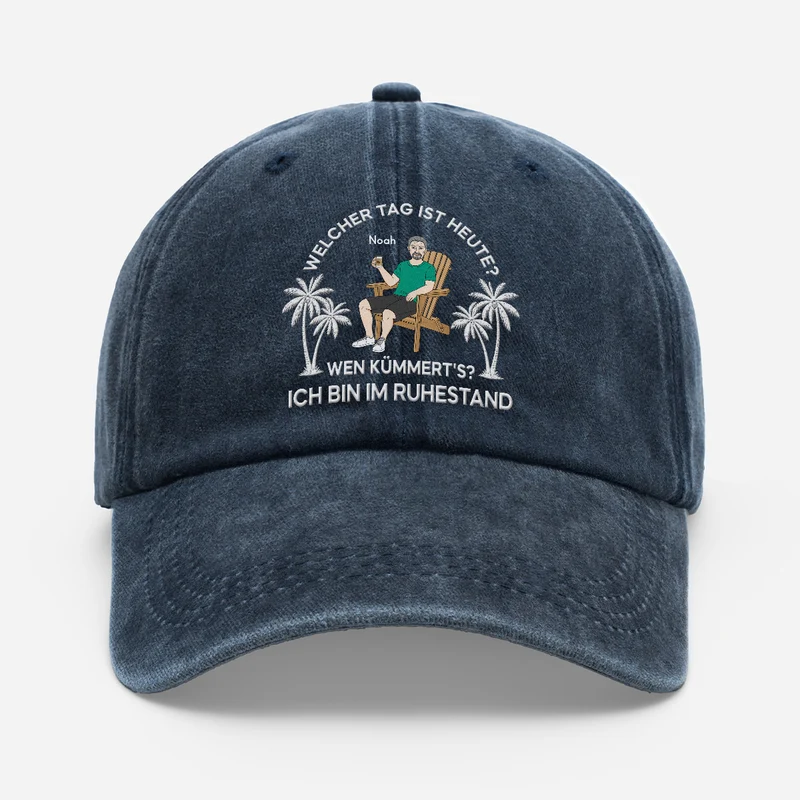 Welcher Tag Ist Heute - Personalisierte Geschenke Zum Ruhestand | Washed Cap Männer Frauen Lustig