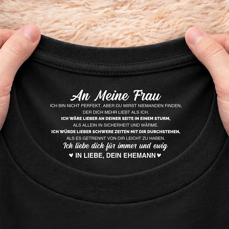 Ich Liebe Dich Für Immer Und Ewig - Personalisierte Geschenke Paare | Schwarzes T Shirt Nackenlabel Drucken
