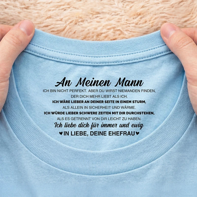 Ich Liebe Dich Für Immer Und Ewig - Personalisierte Geschenke Paare | Weißes T Shirt Nackenlabel Drucken