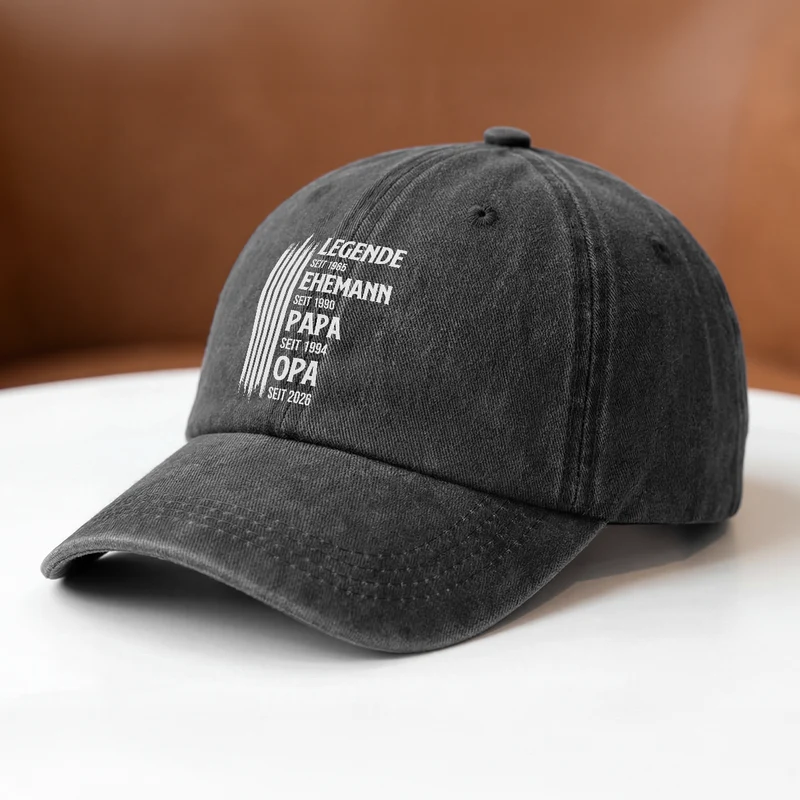 Legende Ehemann Papa Opa - Personalisiertes Geschenk | Washed Cap Opa Oma Papa Mama